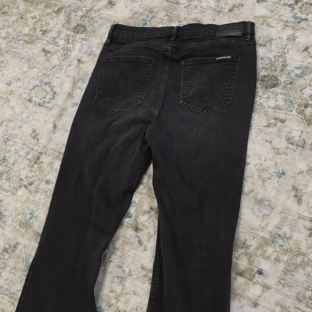 Calvin Klein Jeans Womens 29 High Rise Bootcut Black Denim Repreve Recycled